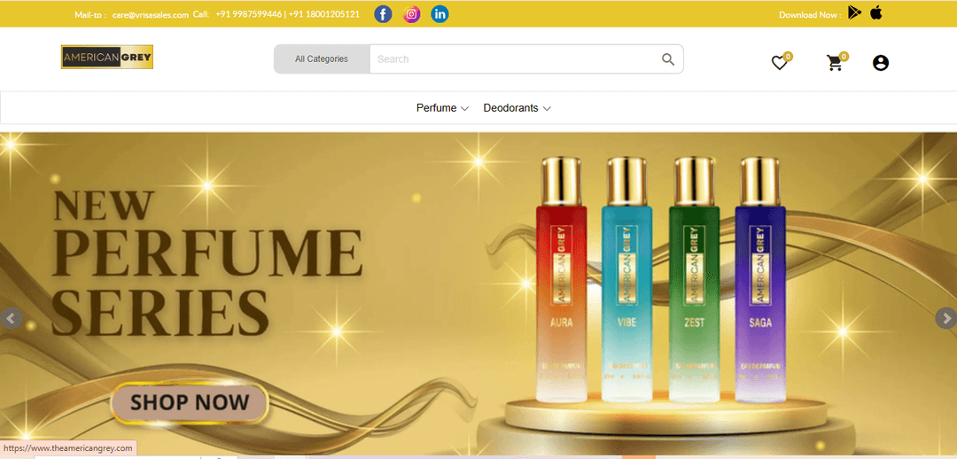 Screenshot of the The American Grey project