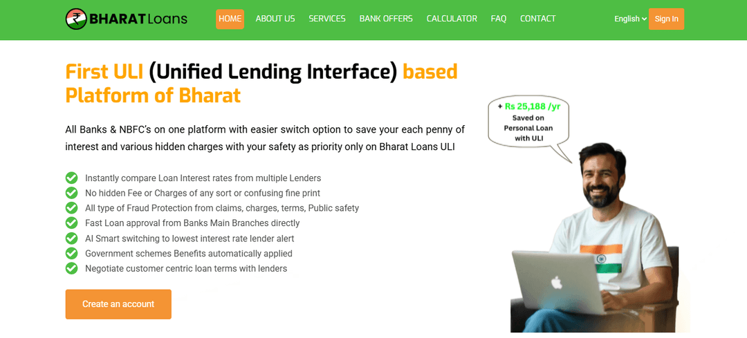 Screenshot of the Bharat Loans project