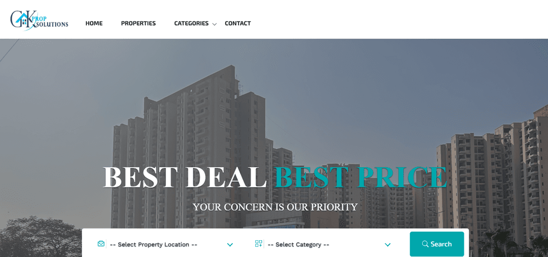 Screenshot of the GK Prop Solutions project