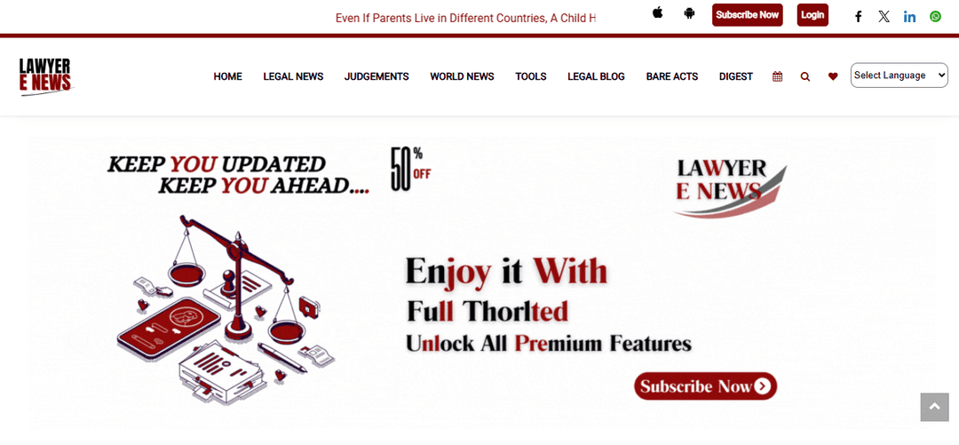 Screenshot of the Lawyer E News project