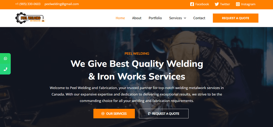 Screenshot of the Peelwelding project