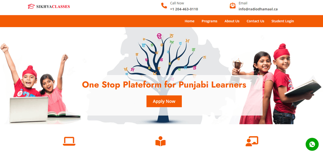 Screenshot of the Sikhya Classes project